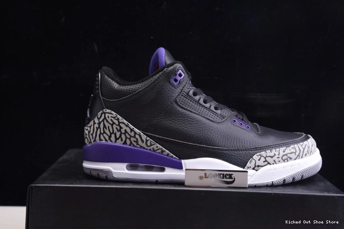 Kick Theory Retro 3 Court Air Purple Black Jordan CT8532-050 0724
